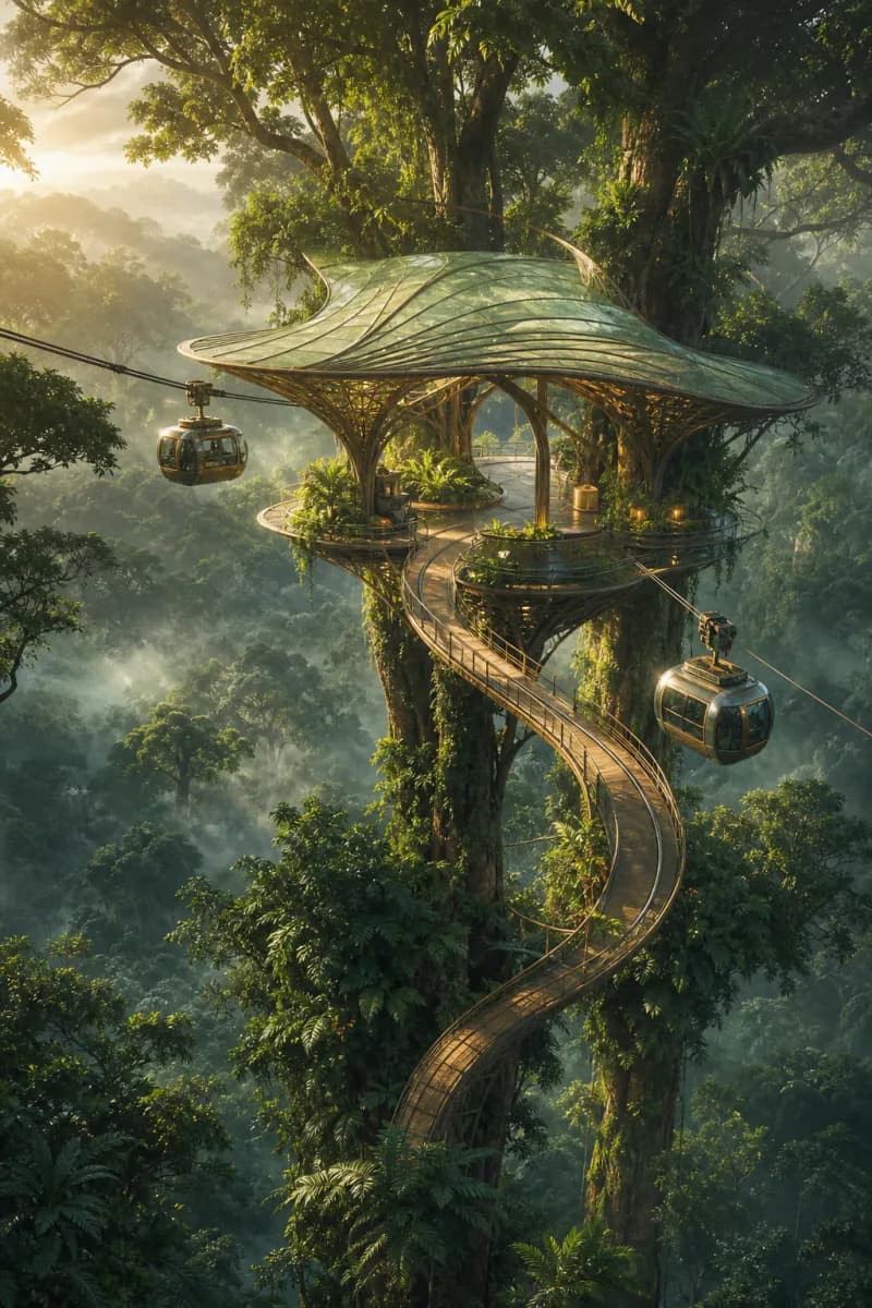 雨林树冠空中车站